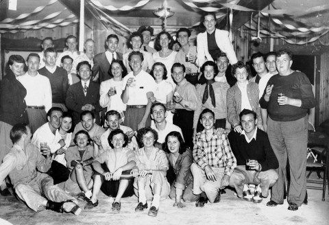 College Days. My mother is the first woman on the bottom holding the cigarette.